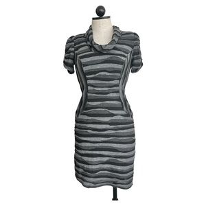 Evan Picone Vintage Knit Dress Grey Size 2 Petite